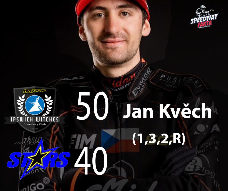 Jan Kvěch pro Kings Lynn vyjel šest bodů